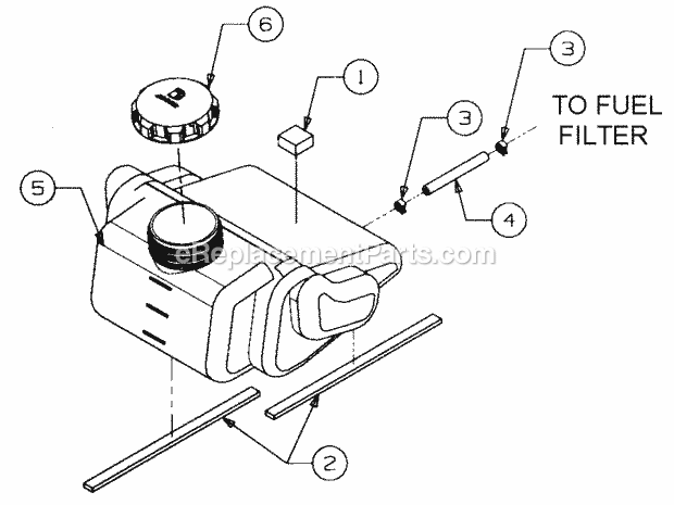 Fuel Tank Diagram and Parts List for 2164 13A-264G100 Cub Cadet Lawn Tractor
